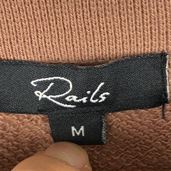 Rails Reeves Mountain Leopard Print Raw Hem Sweatshirt Size Medium Brown Crew - Picture 4 of 10